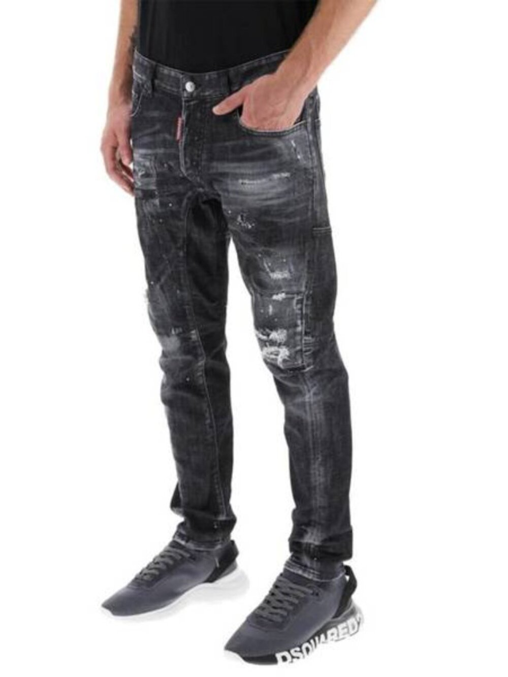 NEW DSQUARED2 Men’s Sprayed Effect Distressed Skater Jeans